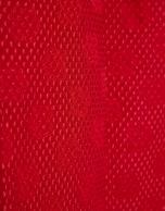 Straight-leg trousers in red floral piqu&eacute;