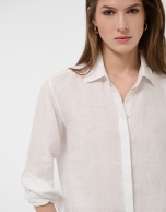 Camisa oversize lino blanca