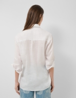 Oversized white linen shirt