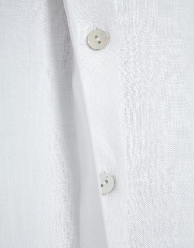 Camisa oversize lino blanca
