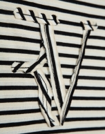 Beige/black striped tank top