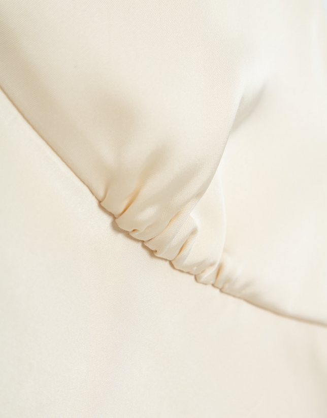 Beige strappy slip dress