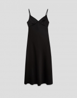 Vestido lencero de tirantes negro
