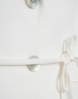 Long off-white linen blend waistcoat