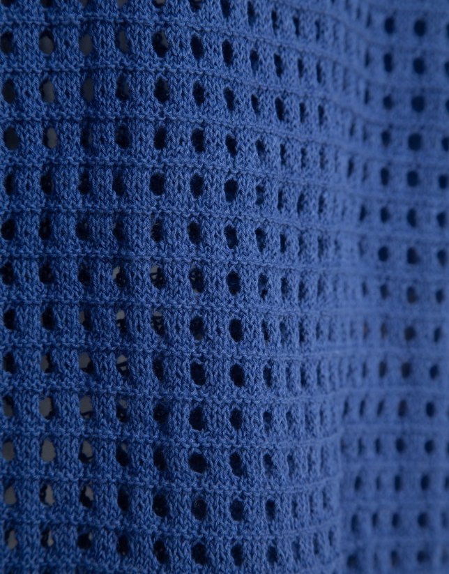 Jersey polo calado azul