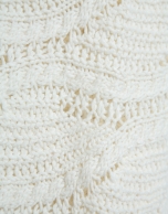 Ecru long-sleeved wave pattern jumper