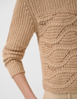 Camel long-sleeved camel wave pattern jumper