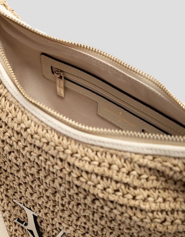 Jimena Hobo shoulder bag in ecru