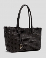 Bolso de hombro Paola Shopper piel anudada marr&oacute;n