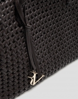 Bolso de hombro Paola Shopper piel anudada marr&oacute;n