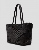Bolso de hombro Paola Shopper piel anudada marr&oacute;n