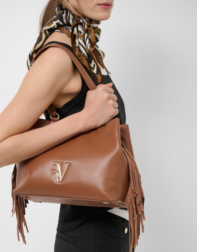 Cleo Hobo shoulder bag in camel leather