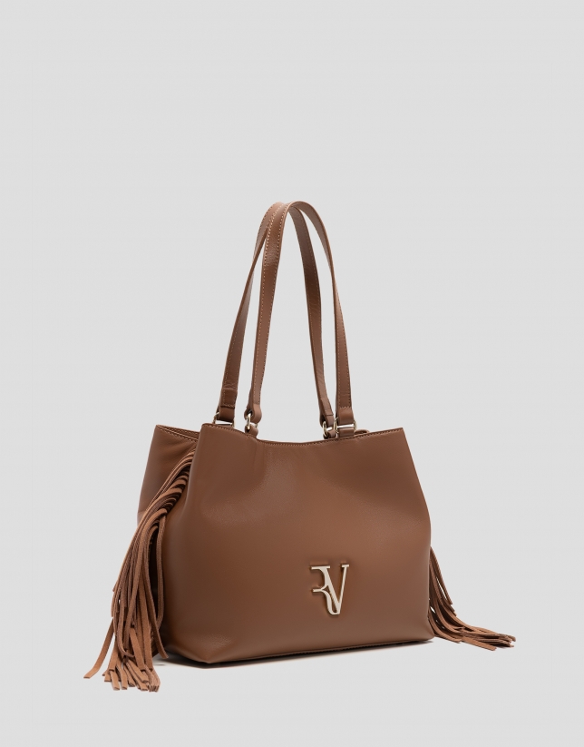 Bolso de hombro Cleo Hobo piel c&aacute;mel