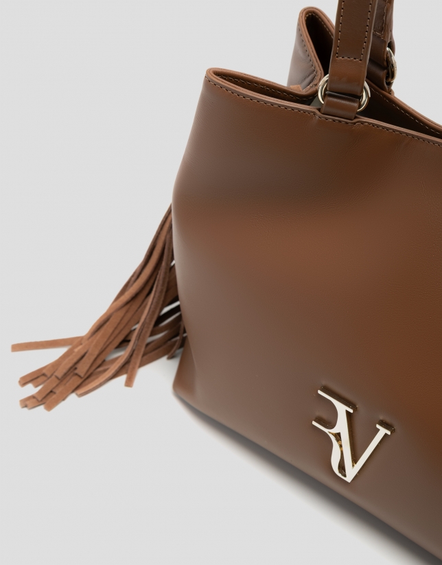 Bolso de hombro Cleo Hobo piel c&aacute;mel