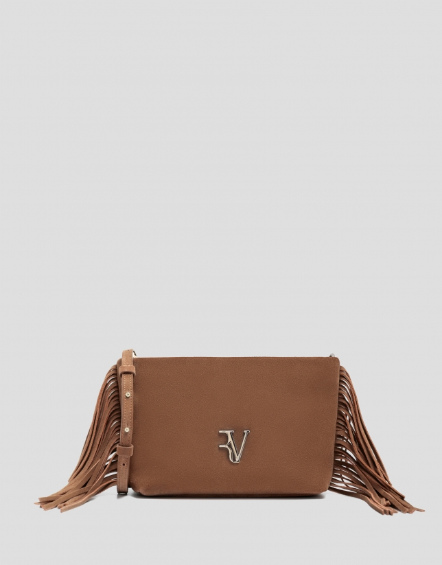 Cleo camel suede shoulder bag