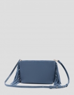 Cleo blue suede shoulder bag