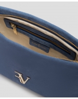 Cleo blue suede shoulder bag