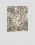 Scarf made from a blend of cotton, modal and linen with an animal print in beige tones