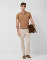 Beige dyed chino trousers