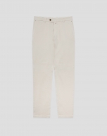 Beige dyed chino trousers