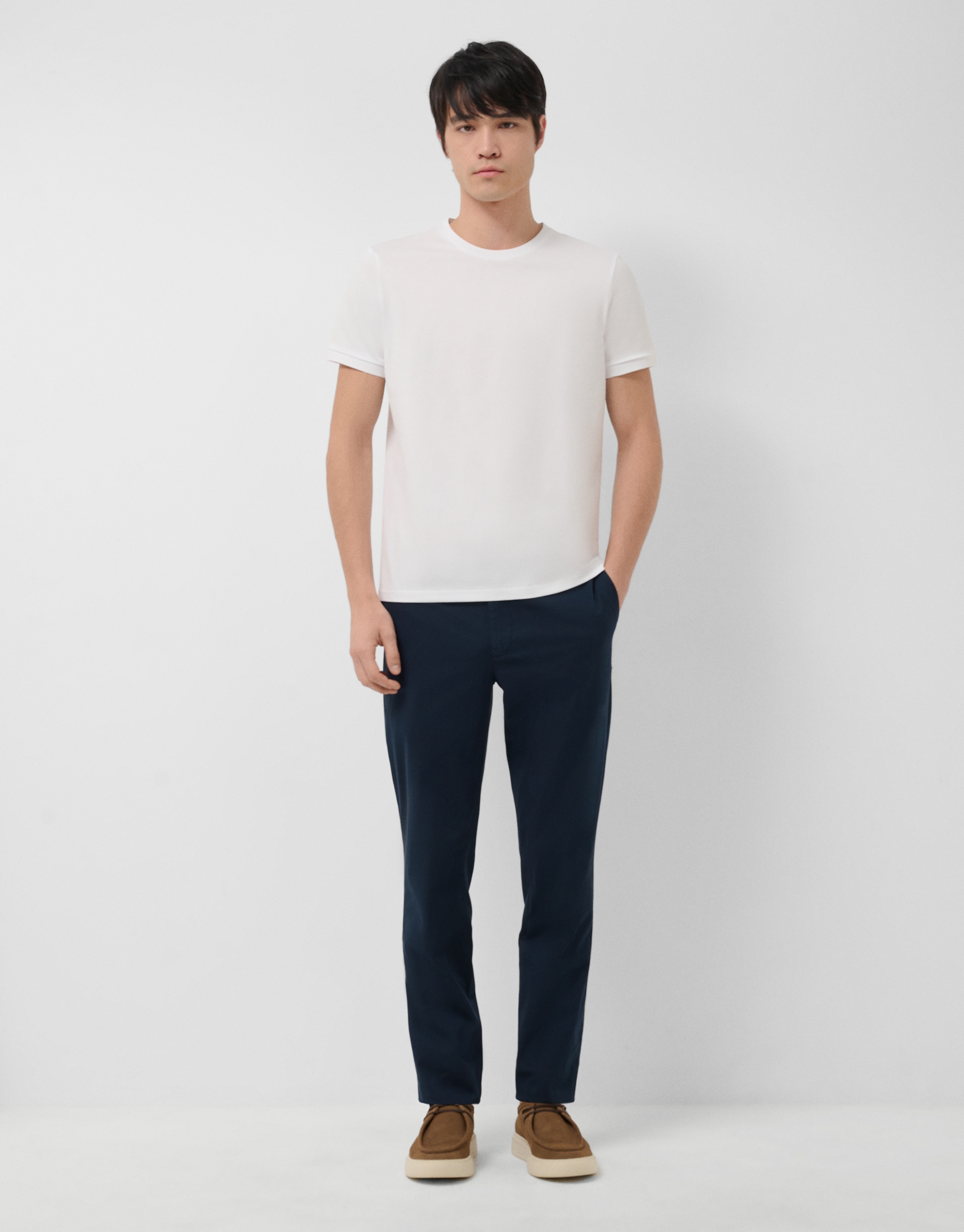 Navy blue dyed chino trousers