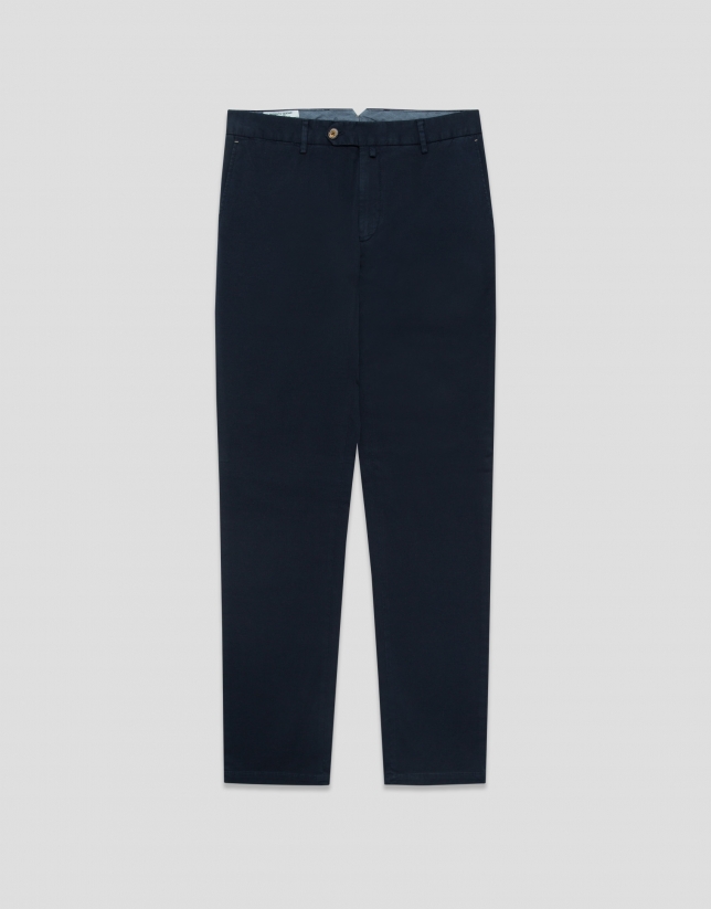 Navy blue dyed chino trousers