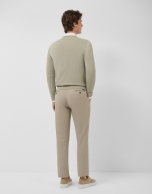 Khaki-dyed chino trousers