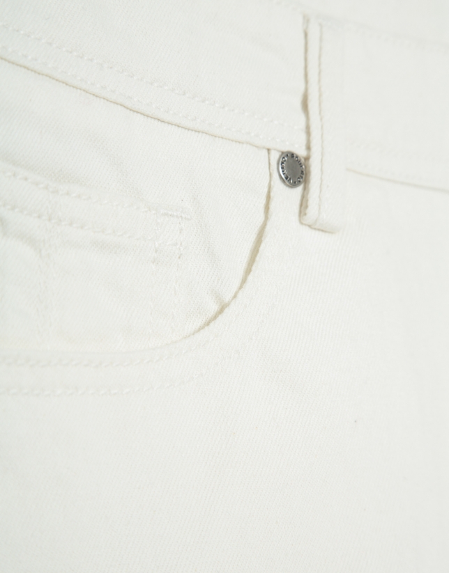 Five-pocket trousers in ecru twill