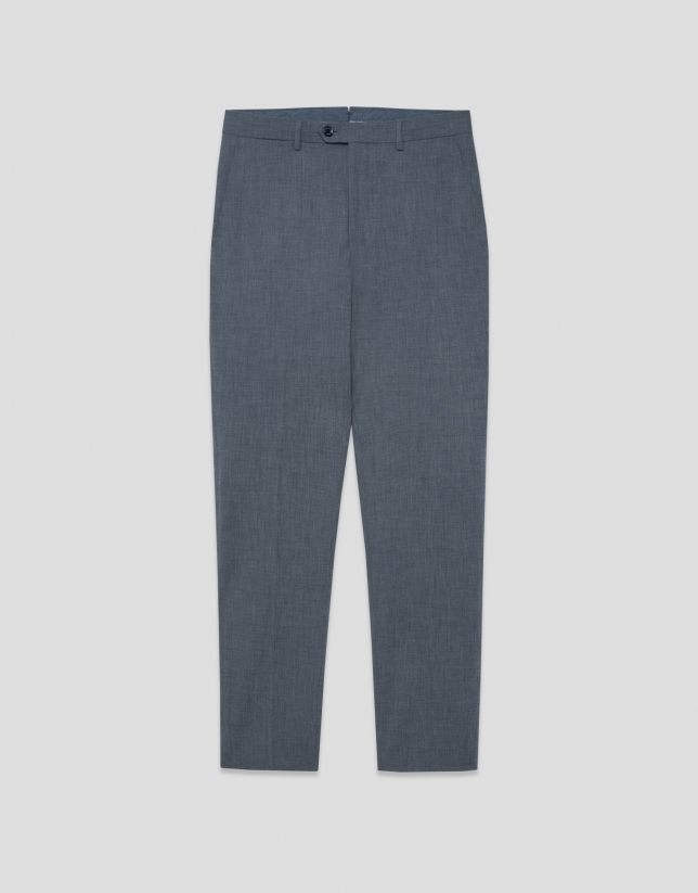 Plain ink blue faux separate trousers
