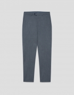 Plain ink blue faux separate trousers