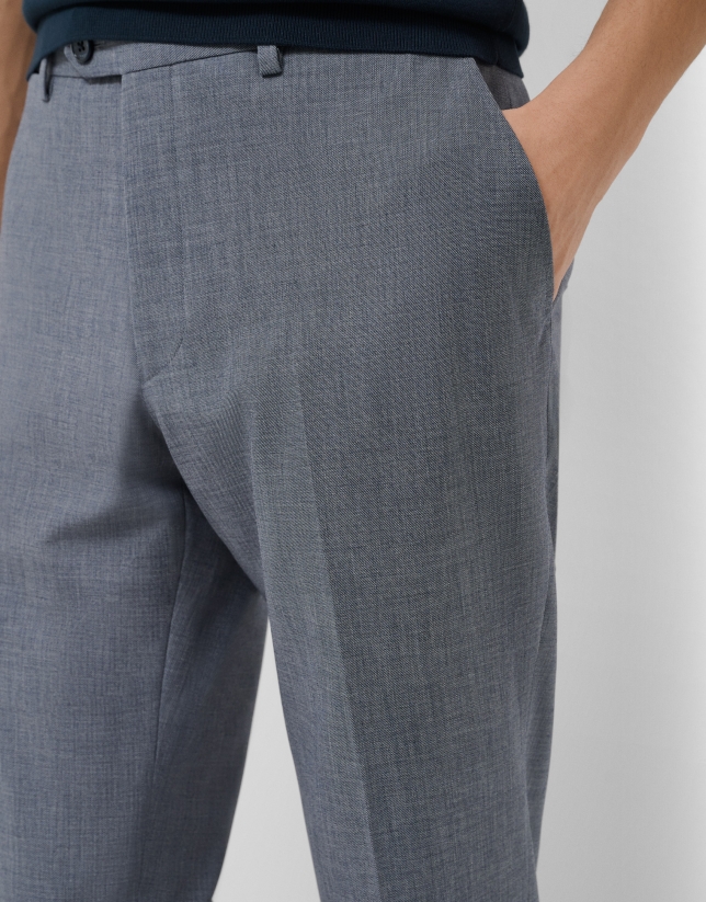 Plain ink blue faux separate trousers