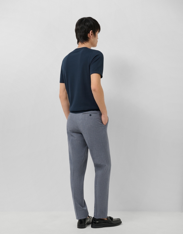 Plain ink blue faux separate trousers