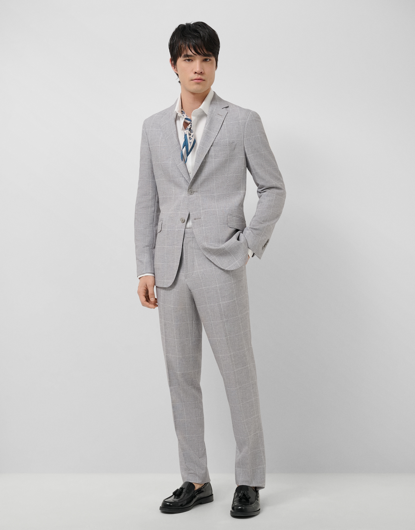 Separate grey checked trousers