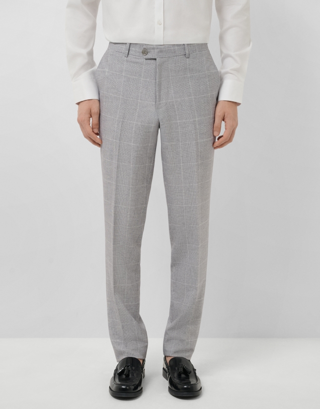 Separate grey checked trousers