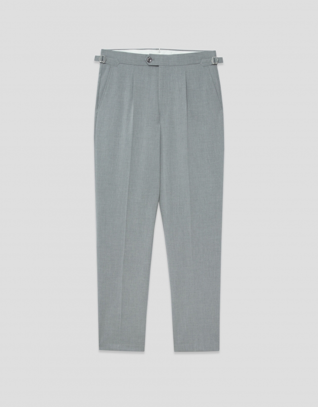 Pantal&oacute;n gris melange hebillas