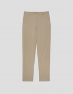 Beige plain technical separate trousers