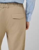 Beige plain technical separate trousers