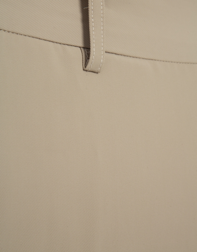 Beige plain technical separate trousers