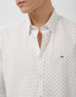 Regular fit blue geometric print casual shirt