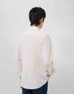 Regular fit blue geometric print casual shirt