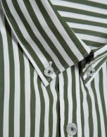 Regular fit white and khaki striped shirt