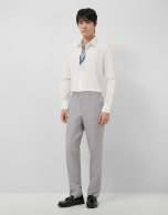 Slim fit sports shirt with white microstructure