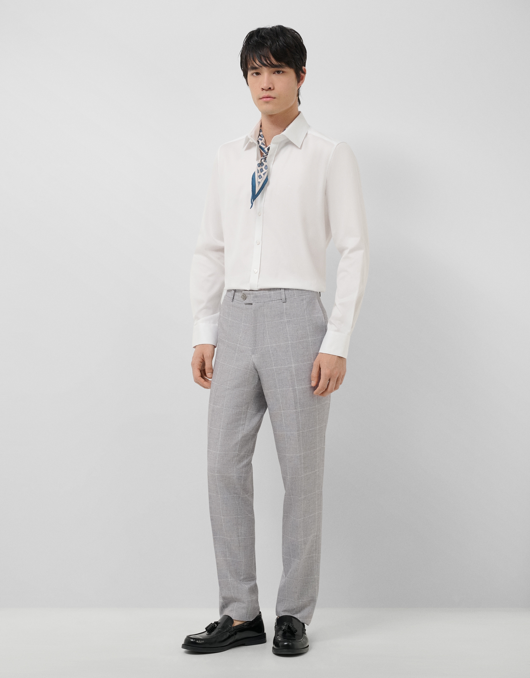 Camisa sport slim fit microestructura blanca