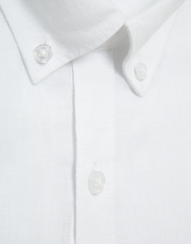 Camisa sport regular lino blanco