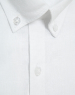Regular fit white linen sports shirt
