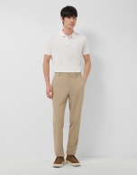 Polo piqu&eacute; de manga corta blanco