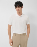 Polo piqu&eacute; de manga corta blanco