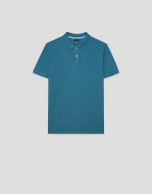 Polo piqu&eacute; de manga corta azul verdoso