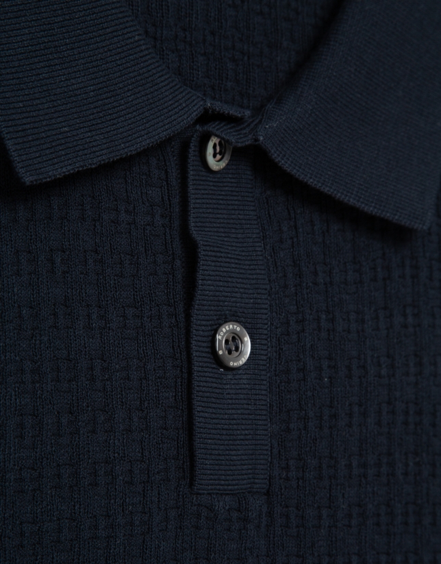 Polo tricotado estructura marino