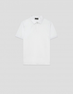 Polo piqu&eacute; t&eacute;cnico cremallera blanco